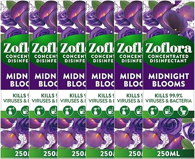 Zoflora Midnight Blooms 6pc x 250ml All Purpose Disinfectant 99.9%