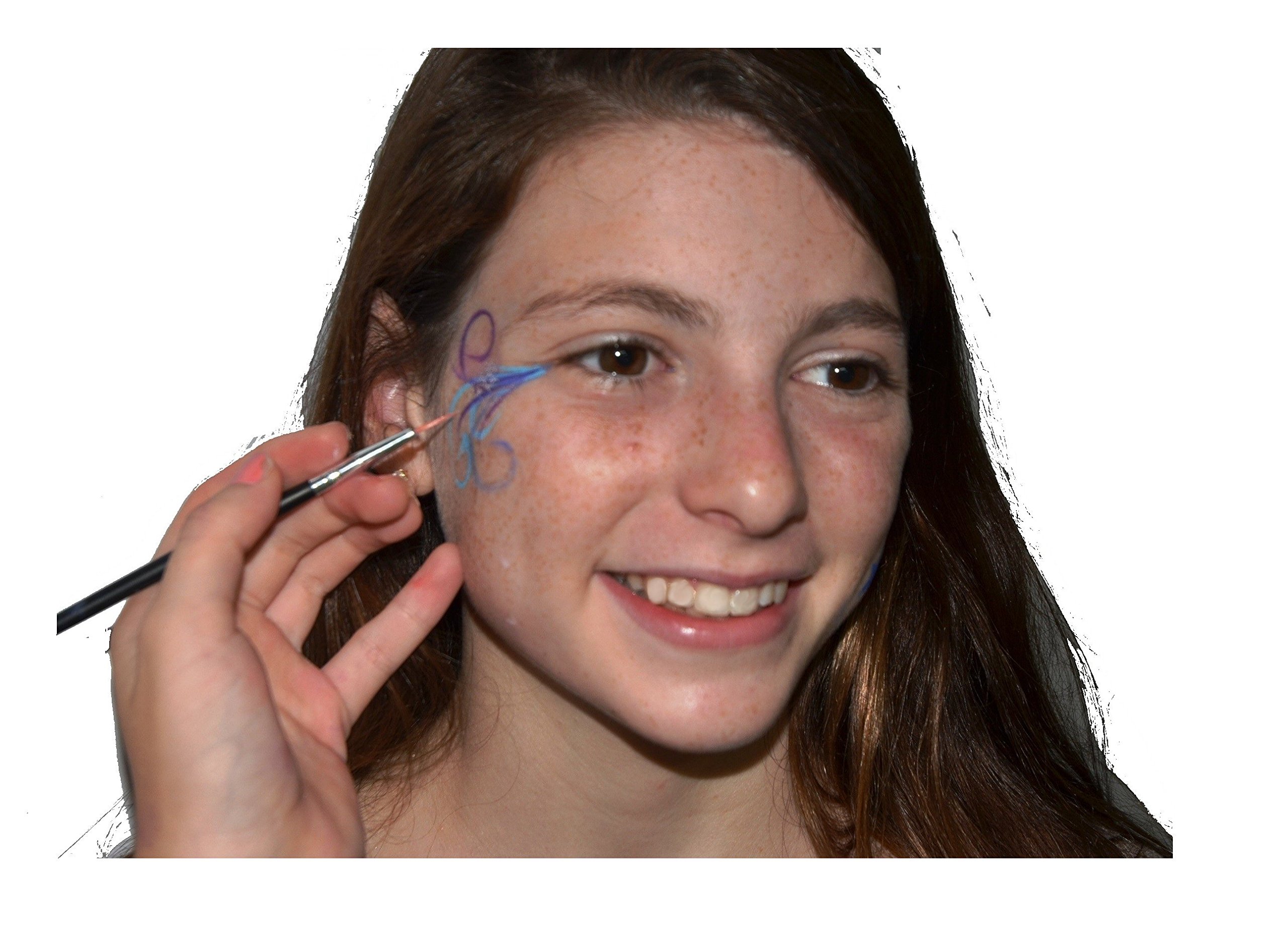 Face painting kits. Free 40 Stencils Included. Use for Body Painting,Birthday, Halloween or Kids Makeup Parties.Our Face Paint Kit Contain Palette 8 Colors, Glitter,Brushes & Sponges