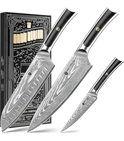 Amazon.com: Damascus Knife Set 3 PCS: Japanese Kitchen Knives with