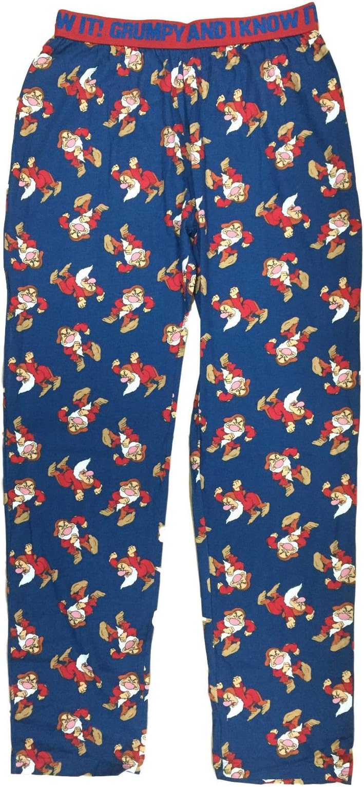 Ex UK Store Mens Pyjama Bottoms Disney Seven Dwarfs MR Grumpy Lounge Pants