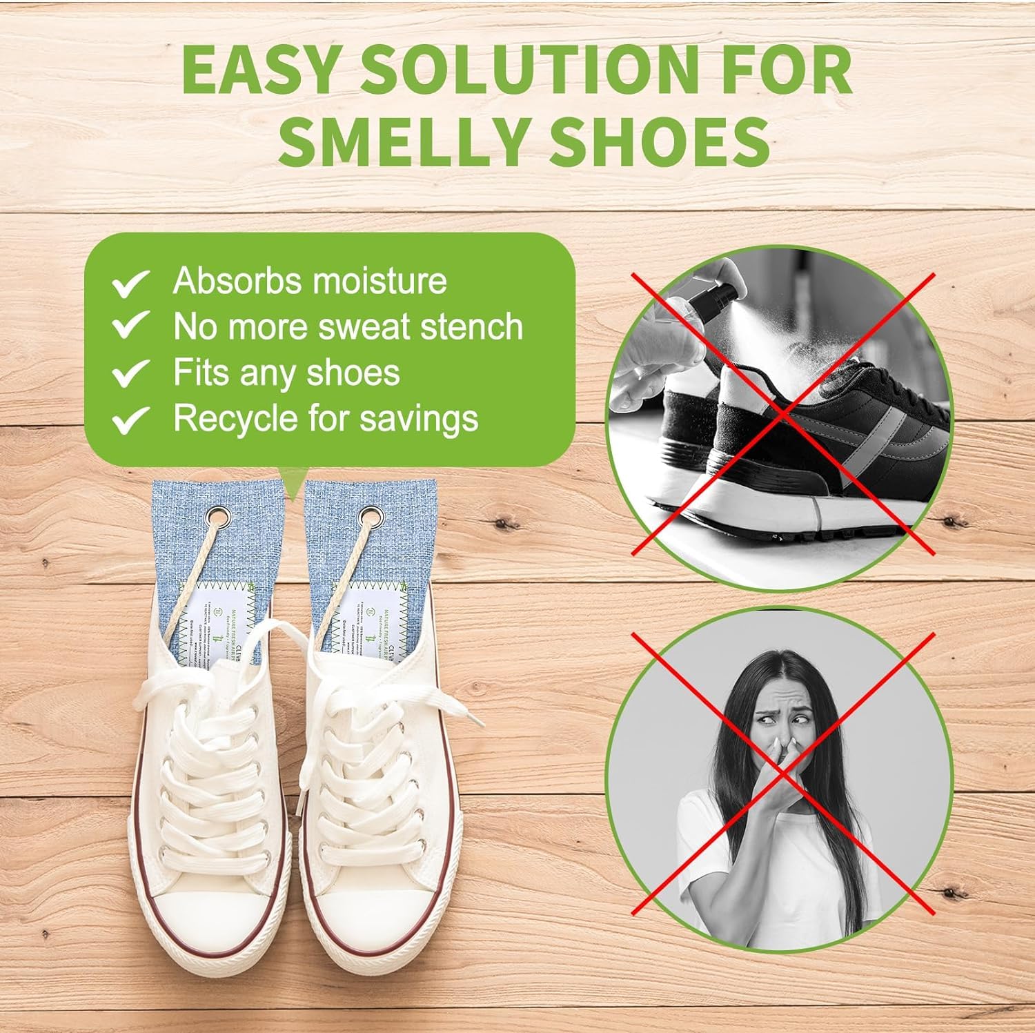 CLEVAST 6 Pack Bamboo Charcoal Air Purifying Bags(6x60g), Activated Natural Home Odor Absorber, Deodorizer and Moisture Eliminator, Purifier for Closet, Shoe, Car Air freshener, Pet Safe