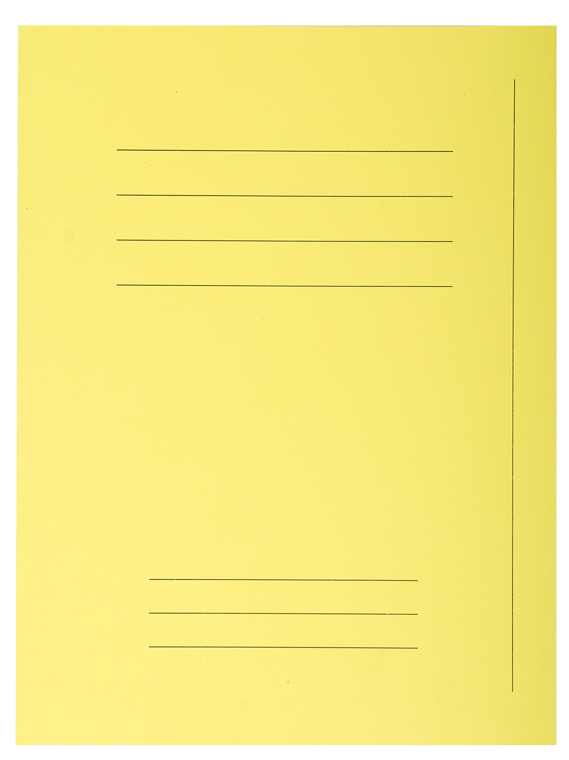 Exacompta - Ref 435005E - Forever Printed Square Cut Folder - 240 x 320mm in Size, Suitable for Storing A4 Documents, Made from 220gsm Recycled Card - Yellow (Pack of 50)