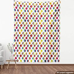 Ambesonne Autumn Fabric by The Yard, Colors Leaves