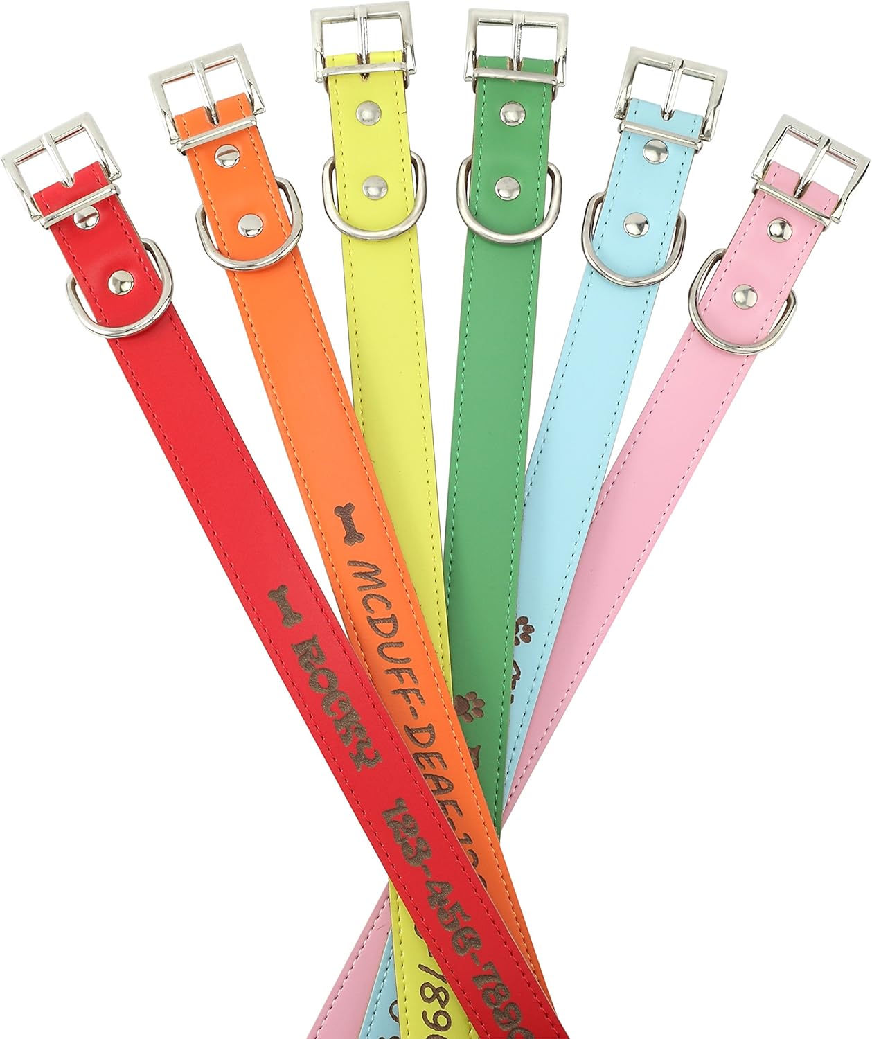 Custom Catch Personalized Dog Collar - Engraved Soft Leather in XS, Small, Medium or Large Size, ID Collar, No Pet Tags or Embroidered Names : Kitchen & Dining