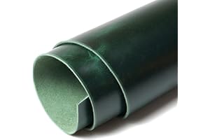 UOWUOIW Veg Tan Oil Tanned Leather Tooling Sheets, Premium Real Green Horeen Style 12 X 24 Inch Cowhide Leather Sheet for Crafts, 1.8-2.0 mm 4-5OZ Thick Leather Hides Pieces for Leatherworking