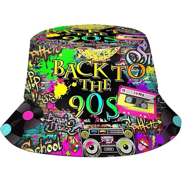 Sintege 3 Pcs 80s 90s Bucket Hats Vintage Print Bucket Hat Retro