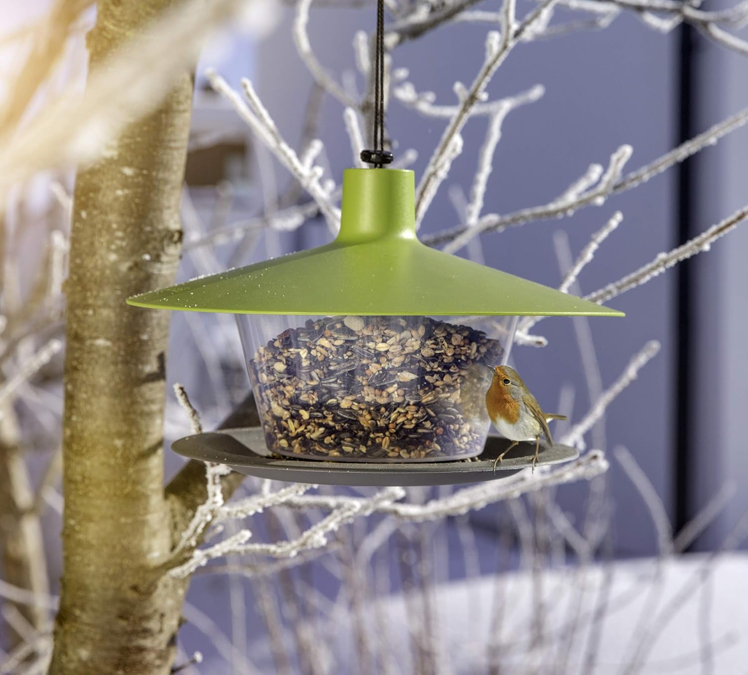 Windhager Urban Life 07068 Bird Feeder Silo, Bird Feeder for Birds Modern Feeder in Light Green, 28 x 28 x 17 cm - Image 4