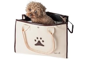 Pet Life Posh Paw Fashion Pet Carrier Purse - Designer Dog Carrier with Built-in Leash Securer