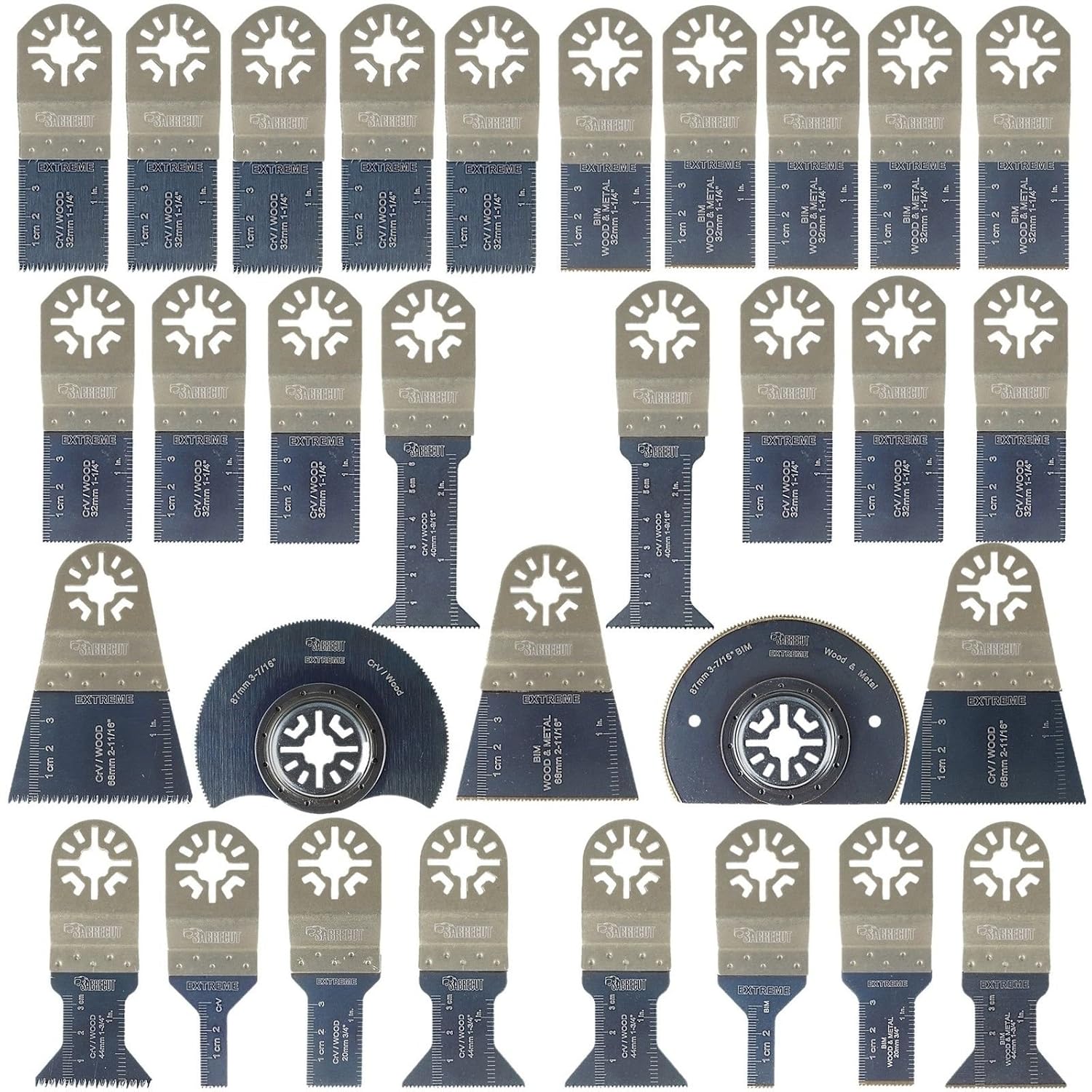 31 x SabreCut BB_PRK31 Mix Blades Case Set Compatible with Bosch Fein (Non-StarLock) Makita Milwaukee Einhell Ergotools Hitachi Parkside Ryobi Worx Workzone Multitool Multi Tool Accessories - Image 3