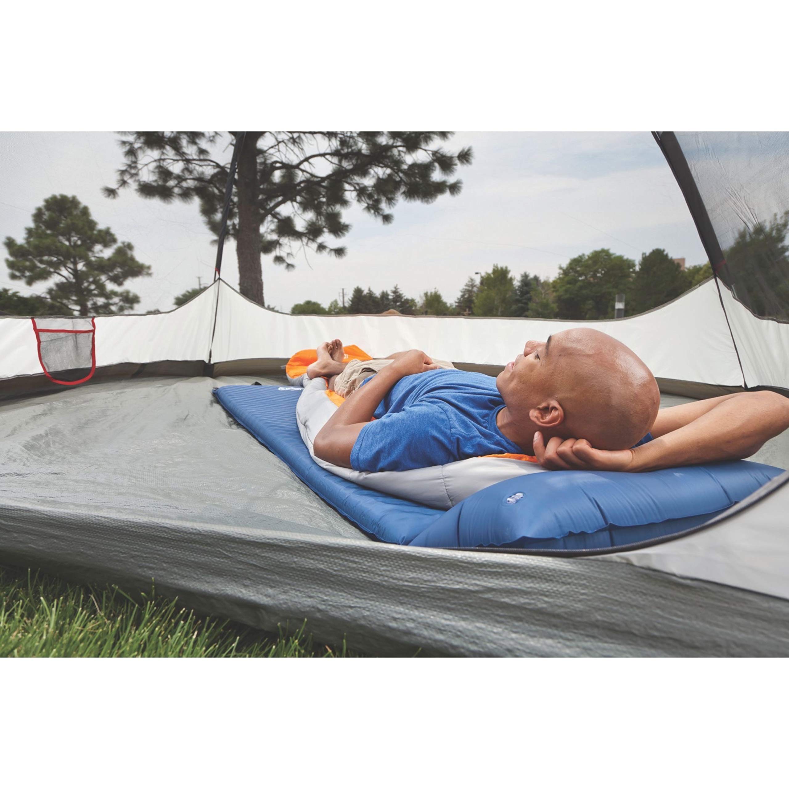 Coleman Self-Inflating Sleeping Pad with Pillow, Lightweight Inflatable Camp Pad with Extra Support & Quick Deflation, No Air Pump Needed