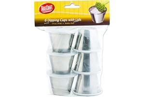 Tablecraft 2.5 oz Dipping Cups with Lids, 2.5-Ounce , 6 Pack, Silver