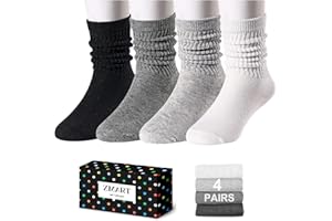 Zmart Little Girls Slouch Boots Socks 4 Pack, Toddler Girls Long Socks Kids 1-8 Years