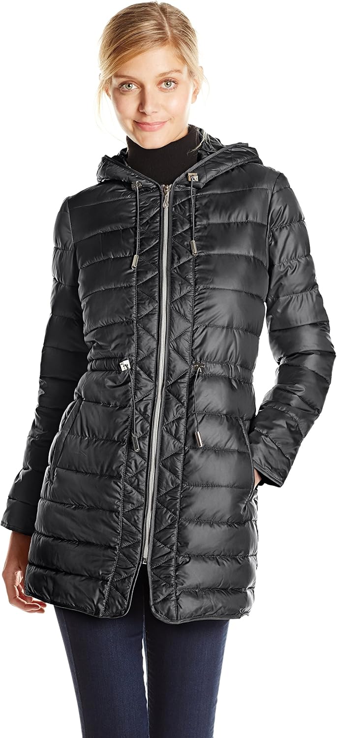 Cole Women's Packable Down Coat with Cinch Waist Amazon.ca