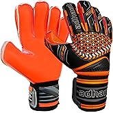 Adhawk Goalkeeper Gloves - Premium Quality Latex Palm with Finger Spine Protection & Double Layer Wristband - Premium Designed Goalie Gloves for Kids, Youth and Adult