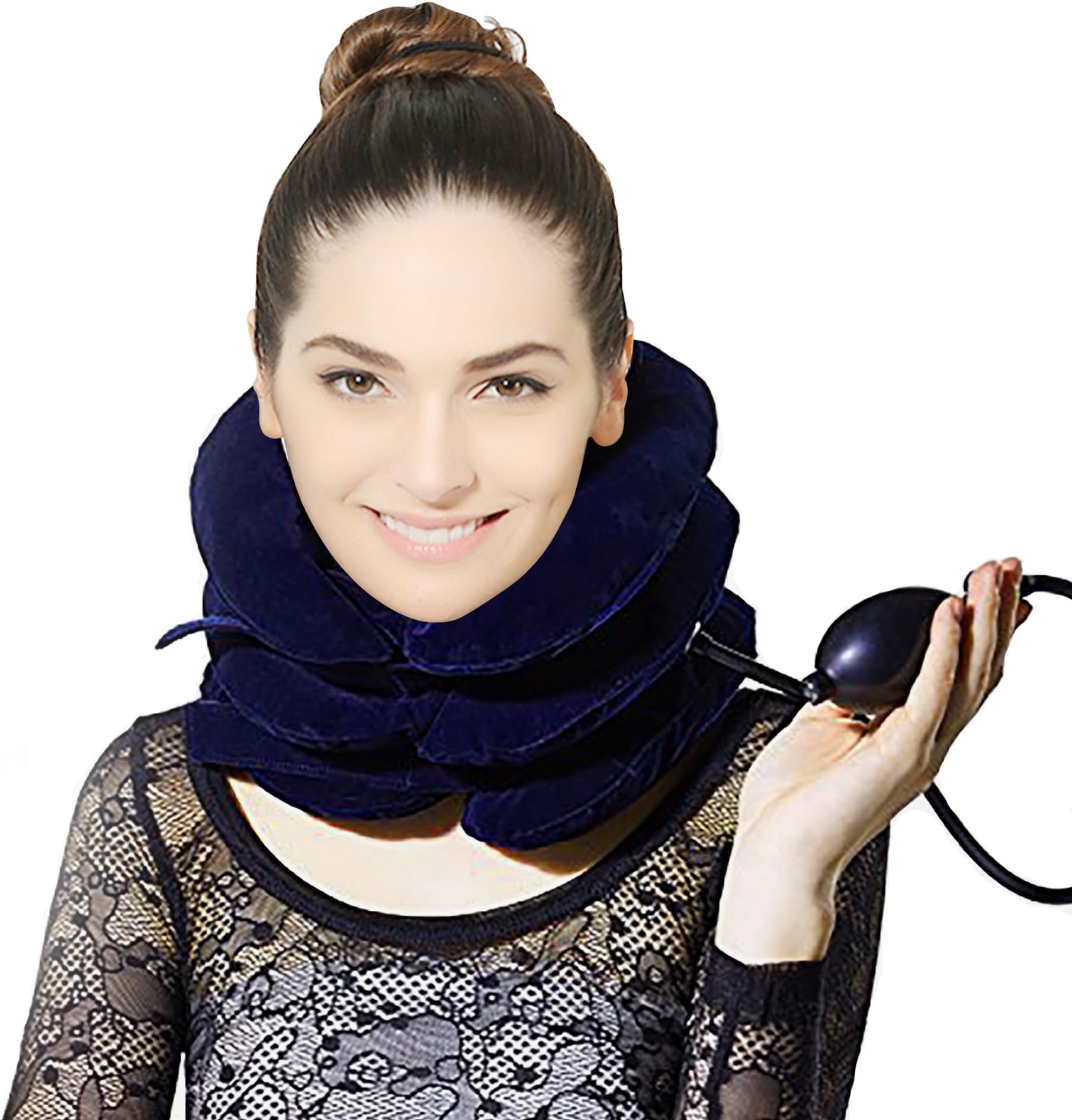 Cervical Traction Device ✮ Improve Spine Alignment to Reduce Neck Pain ✮ Cervical Collar Adjustable ✮(Blue) Cervical Neck Traction Pillow
