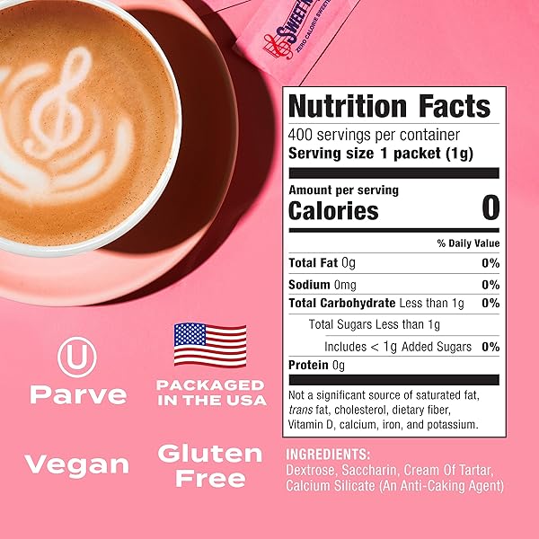 SWEET’N LOW ZERO CALORIE SWEETENER PACKETS, 400 CT, KOSHER & GLUTEN FREE, LOW GLYCEMIC INDEX, INDIVIDUAL TEA AND COFFEE SWEETENER PACKETS
