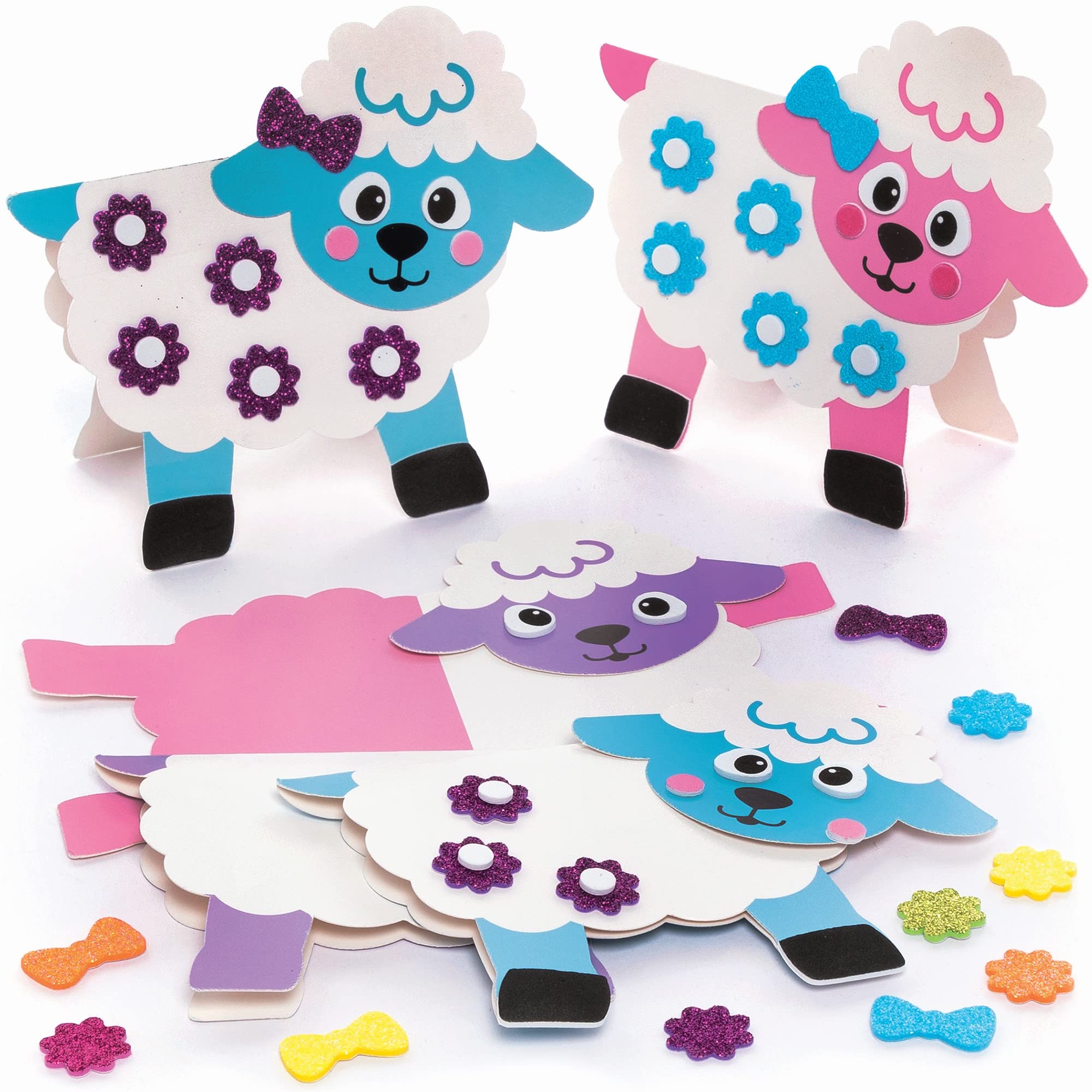 Baker Ross Lamm Osterkarten - 6er Pack, Karten Basteln für Kinder (FC485)