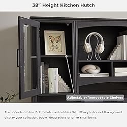 JXQTLINGMU Farmhouse 76" Height Computer Desk with