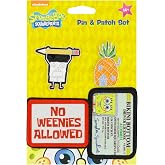 Spongebob Squarepants 4-Piece Pin and Patch Set, Multi | Embroidered Applique for Clothes, Dress, Hats, Jeans