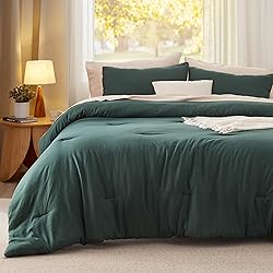 Bedsure King Size Comforter Set, Forest Green Soft