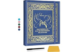 CWEGSJ Wedding Photo Album for 3x5 4x6 5x7 Pictures DIY Memory Leather Cover Album Wedding Gift,Marriage Photo Album,Engagement Scrapbook Album (Album Choose you-Dark Blue)