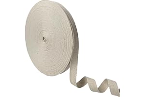 PAMIR TONG 40 Yards Herringbone Twill Tape for Sewing,Pet Collar,Gift Wrapping Home Deco Cotton Webbing Straps-Natural Bias Binding Tape for Handles, Crafting & DIY Projects (Beige, 5/8 INCH 15mm)