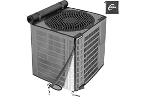 Kipiea 2 in 1 Upgraded Full Mesh Outdoor AC Unit Cover with Detachable 600D Waterproof Top, Air Conditioner Mesh Covers for Outside Units, for All Season (28" W x 28" D x 30" H)