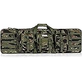 Savior Equipment American Classic Tactical Double Long Gun Bag Pistol Transportation Case w/Backpack Strap, 42 Inch Tiger Stripe