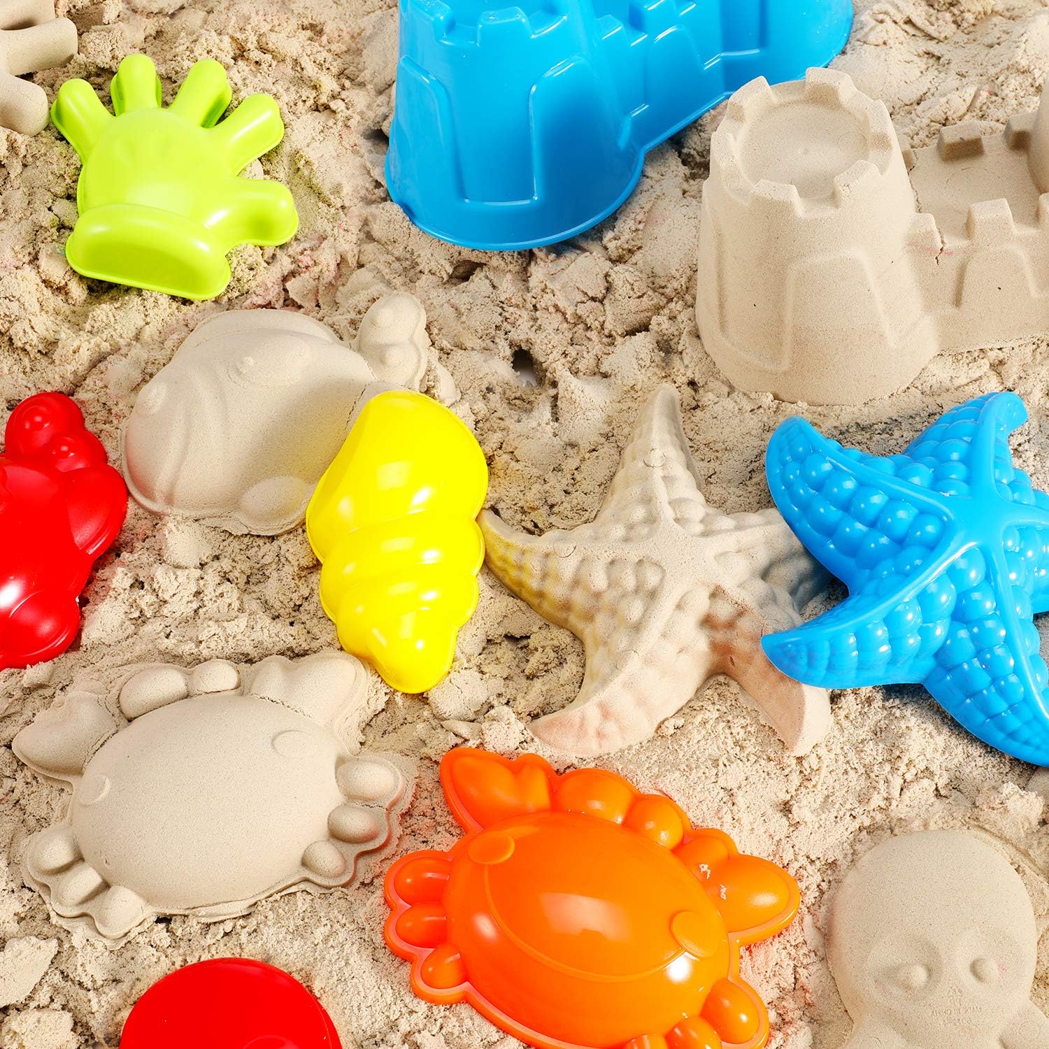 23 Pcs Beach Sand Toys Set, Ohuhu Beach Toys for Age 3-10, Include Beach Molds, Sand Molds, Bucket, Beach Shovel Tool Kit, Sand Water Wheel, Animals, Castle, for Toddlers, Kids with Mesh Bag: Home Audio & Theater