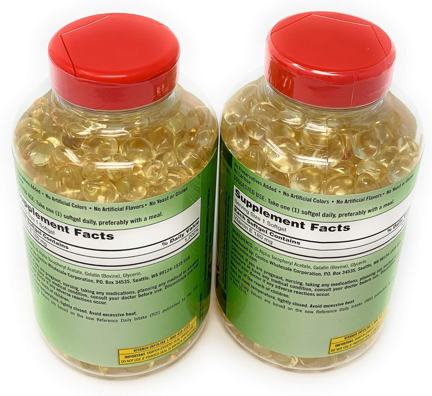 Kirkland Signature, Vitamin E 400 IU brdqt 500 Softgels (Pack of 2) 2