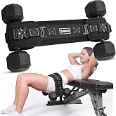 DMoose Fitness Hip Thrust Belt - Dual-Strap Glute Builder for Dumbbells, Plates, Kettlebells (Supports up to 700 lbs) - Comfortable Padded Booty Belt for Home &amp; Gym