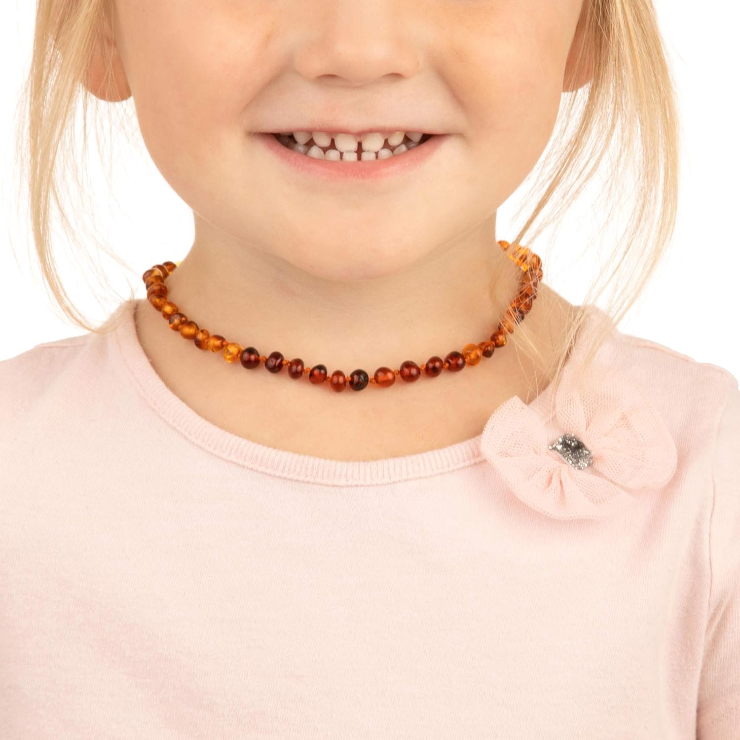 Meraki Amber Necklace - Polished Baroque Amber Necklace | Certified Genuine Amber Necklace | Rainbow Color (11.5 Inches): Health & Personal Care
