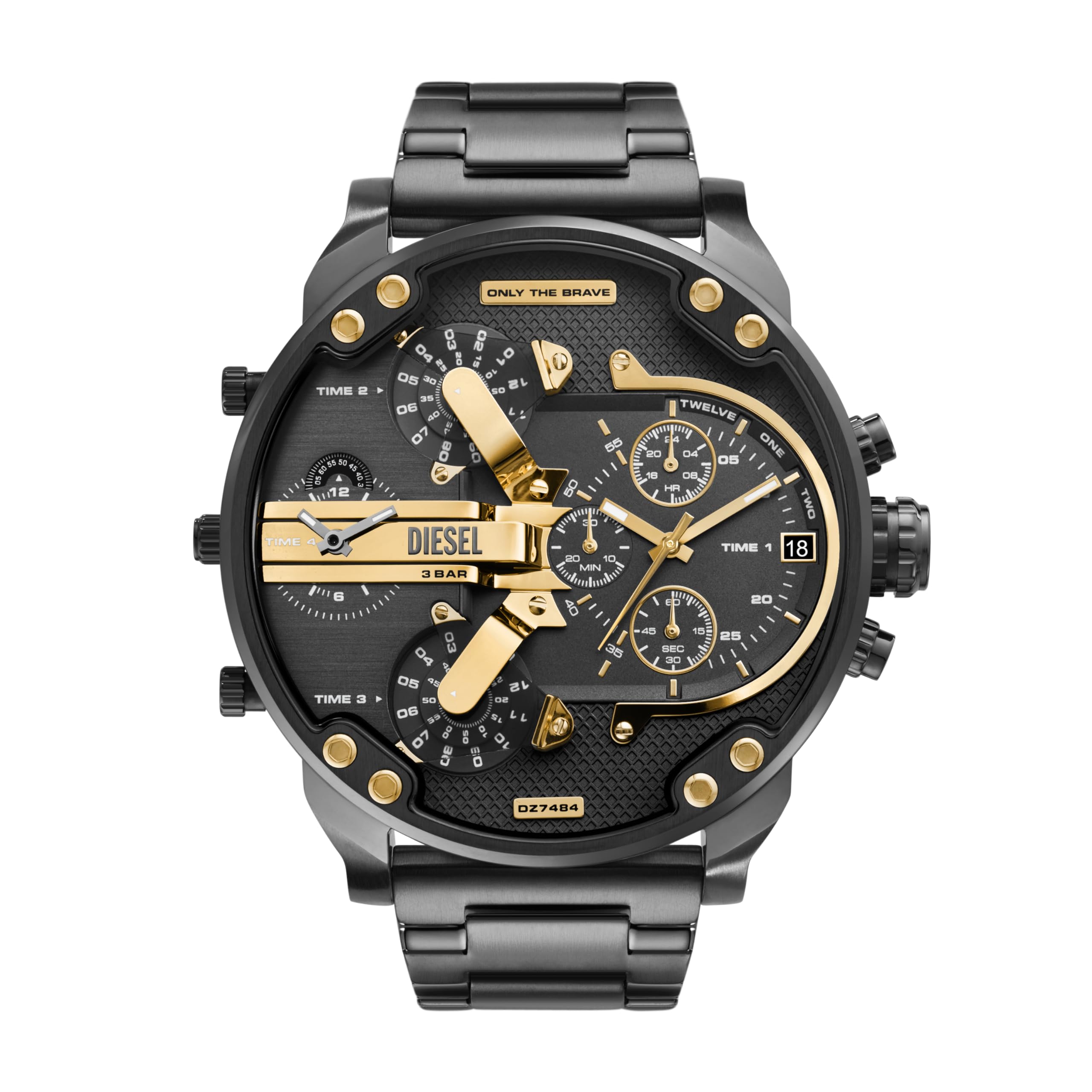 Diesel Mr. Daddy Men's Watch, Chronograph Gunmetal Gray and Gold Two-Tone Stainless Steel Bracelet Watch for Men Image