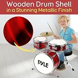 Pyle Kids Drum Kit 3 Piece Junior Drum Set with Seat Snare Tom Cymbal view 6