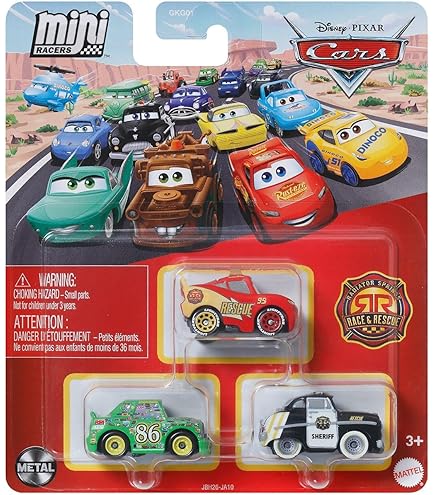 Amazon.com: Mattel Cars Mini Racers, Die-Cast Vehicle Set, 3 Pack
