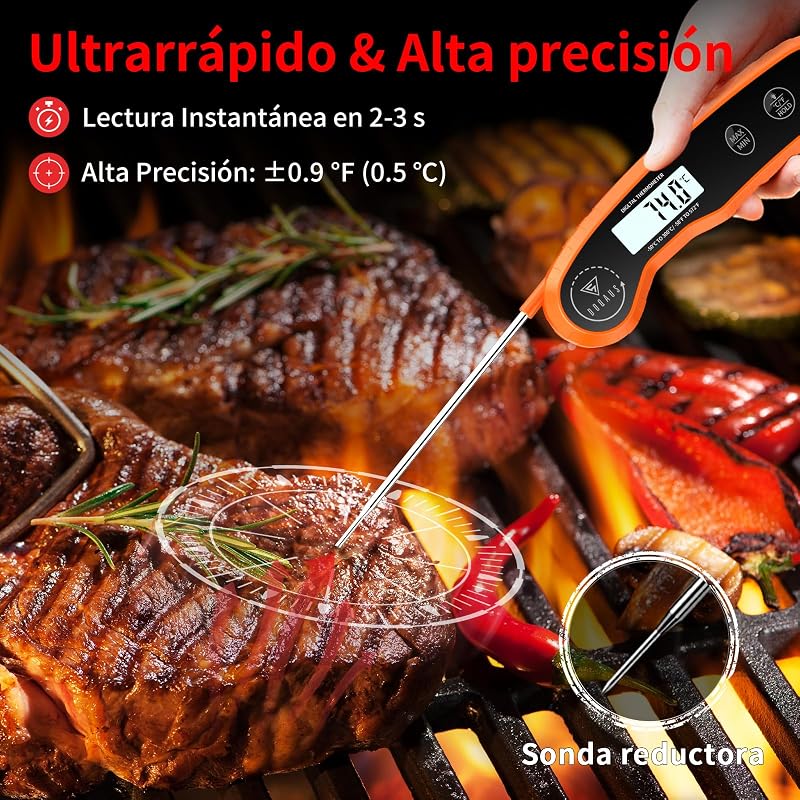 Termómetro Cocina mit pantalla retroiluminada (Naranja) — foto 2 de 8