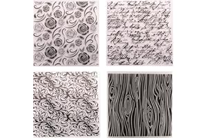 QSZKEER 4Pcs Rose Flower Leaves Plastic Embossing Folder DIY Craft Template Molds Stamp Stencils Scrapbook Paper Cards Photo Album Making Tool Embossing Folders Handmade Art Craft Supplies Decorating Mold