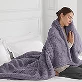 ESTINGO Electric Throw Blanket, Heated Blanket Sherpa with 4 Hours Auto Off & 5 Heating Levels, Washable Heating Throw with Overheat Protection for Home Use, Ideal Gift, 50"x60", Gray Violet