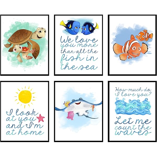 Kelly Wall Decals "Just Keep Swimming" With Marlin & Dory - 8x10 Inch Cute Nemo Bedroom Decal For Kids - View #9