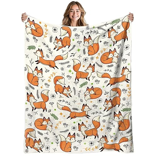 REETOOK Fox Blanket for Fox Lovers, Soft Flannel Foxes Gifts for Women, Girls, Foxes Blanket Gifts for Adults Kids, Birthday Blankets for Couch or Bed, Holiday, 40x50