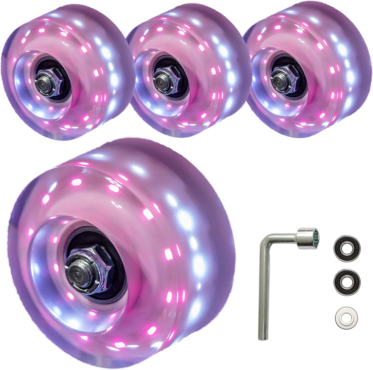 Roller Skate Wheels 4 Pack Light Up Luminous Wheels Upgrade Outdoor