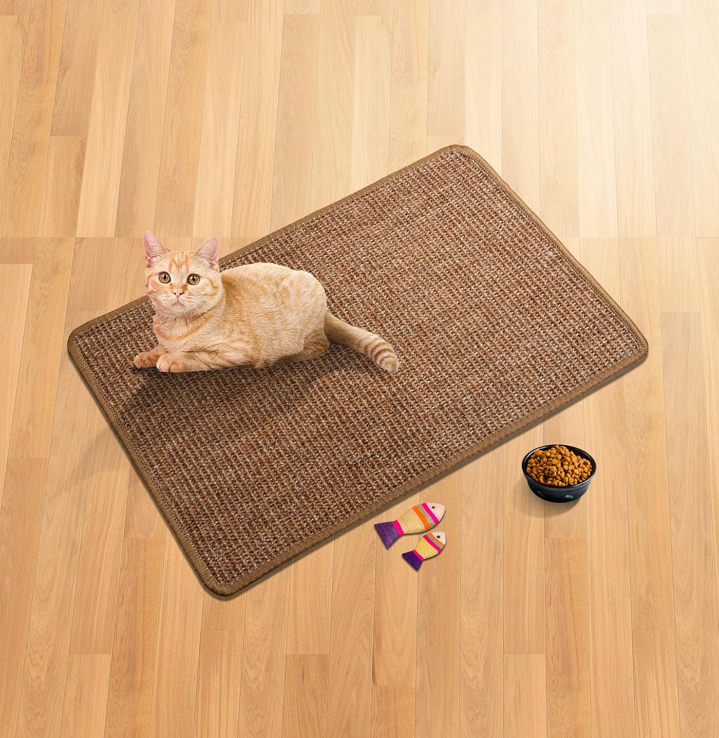 LSAIFATER 2 PCS Cat Scratching Mat, Natural Sisal Mat, Protect Carpets and Sofas (11.8x14.9 inch, Brown) : Pet Supplies