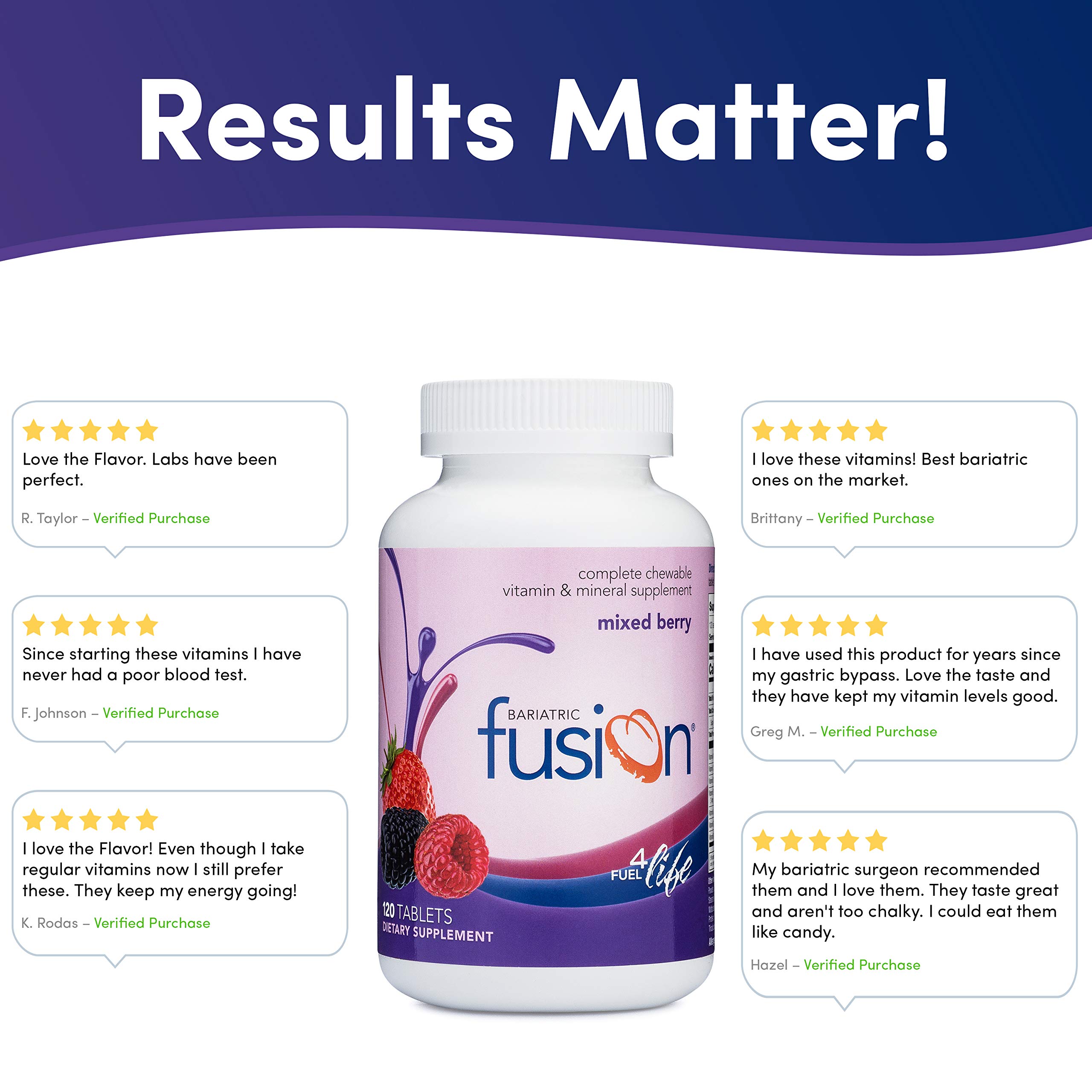 Bariatric Fusion Mixed Berry Complete Chewable Bariatric Multivitamin