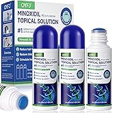 3 Pack 5% Minoxidil for Men and Women,Minoxidil Beard and Hair Growth Serum(Biotin-Infused) with Sponge Applicator for Thinning Hair and Sparse Beards,4-Month Supply 3 x 2.7 FL OZ