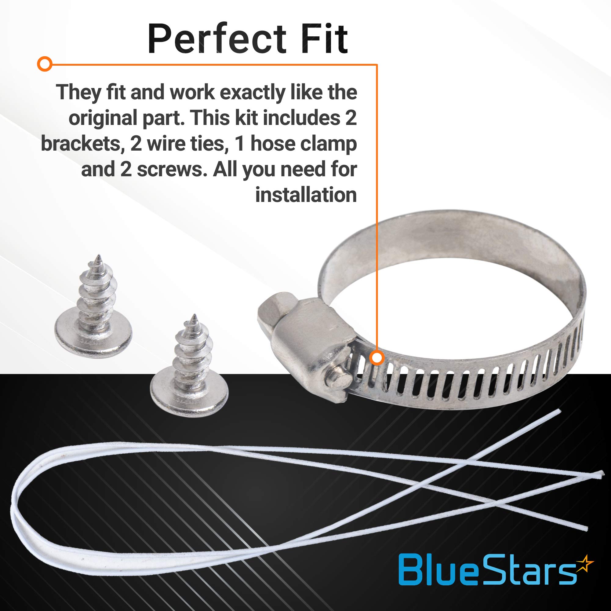 BlueStars 5001DD4001A Dishwasher Mounting Brackets Kit - Instruction Sheet Included - Compatible with LG Dishwashers Top & Side Mounting - Replaces PS3525525 AH3525525 AP4438292 1266844