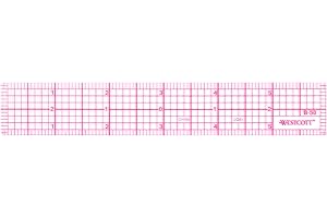 Westcott 8ths 6-Inch Beveled Transparent Ruler (B-50), Clear