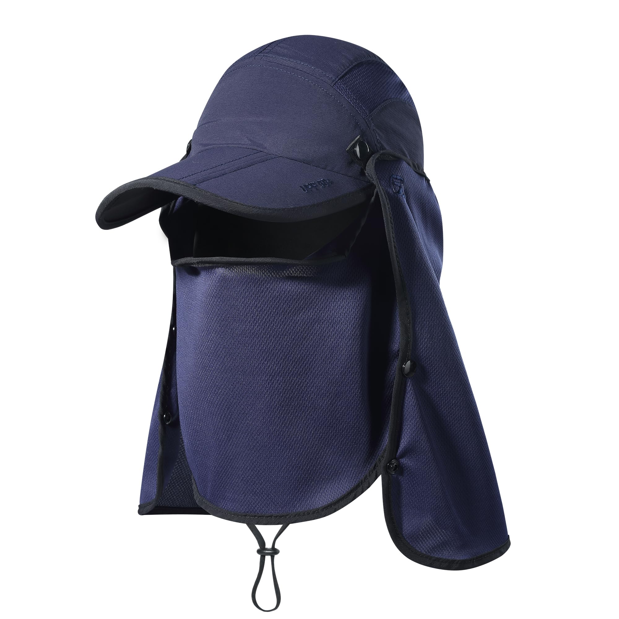Boundless Voyage Detachable Sun Hat Outdoor 360° UPF 50+ Sun Protection Cap with Face Cover & Neck Flap Camping Hiking Fishing Jungle Hat for Men Women Blue