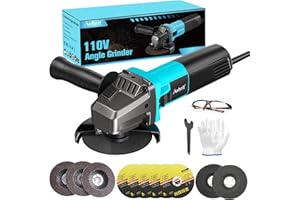 Avhrit Power Angle Grinder,10-Amp 4-1/2 inch Corded Angle Grinder Tools,11,800 RPM Metal Grinder with 5 Cutting/3 Grinding/2 Flap Discs,Small Angle Grinder Tool for Cutting, Grinding, Polishing