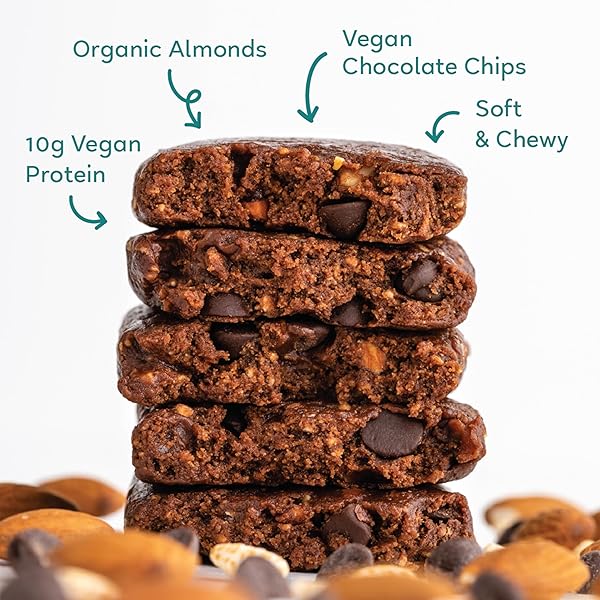 GOMACRO MACROBAR ORGANIC VEGAN PROTEIN BARS – DARK CHOCOLATE + ALMONDS (2.3 OUNCE BARS, 12 COUNT)