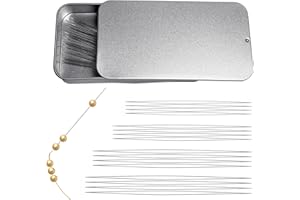 16 Pcs Big Eye Collapsible Beading Needles Set - 4 Sizes, Opening, Long Straight Thread Needles for Bracelets & Jewelry Makin